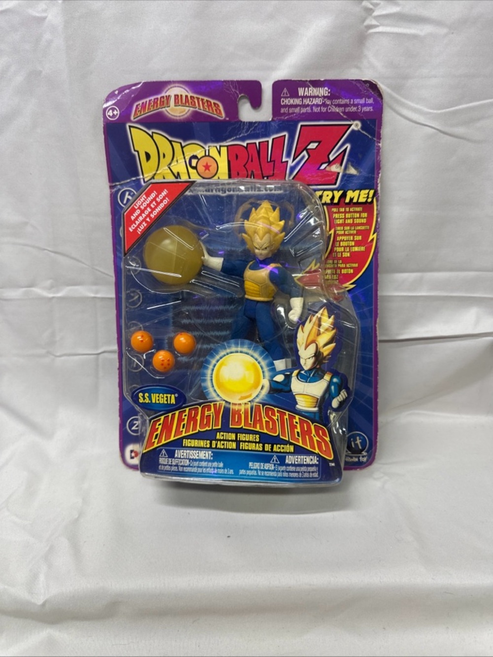 Dragon Ball Z Energy Blasters S.S. Vegeta Action Figure - Yellow & Blue